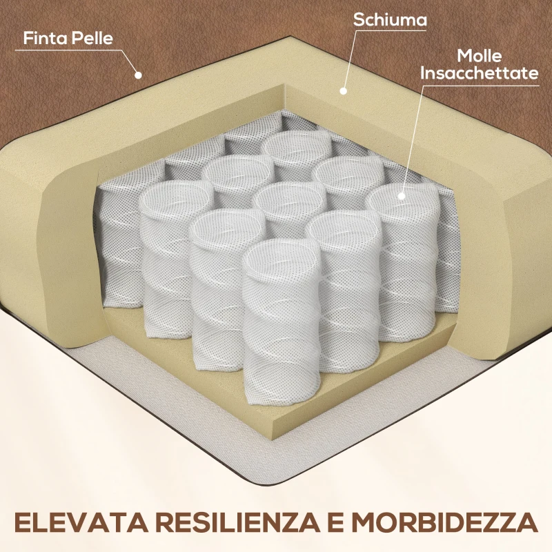 HOMCOM Poltrona Relax Reclinabile Massaggiante Riscaldante in Similpelle con 8 Punti Massaggio, Marrone