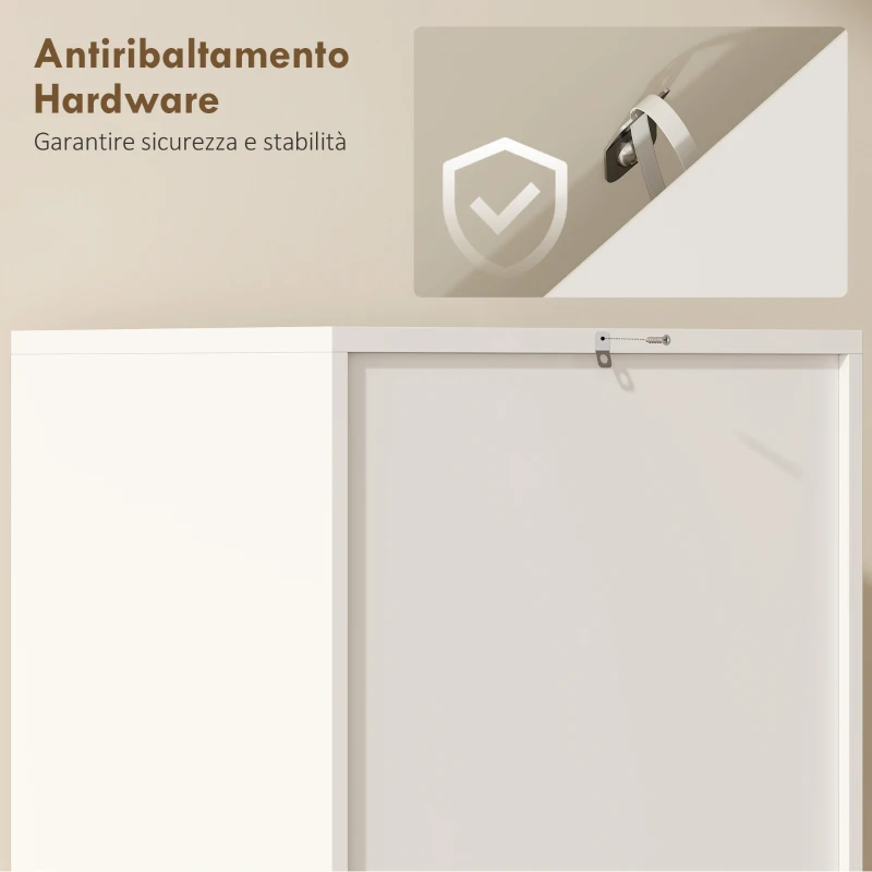 HOMCOM Armadio da Cucina Slim a 5 Ripiani con Spazio Interno Regolabile, in Legno, 40x35x180 cm, Bianco