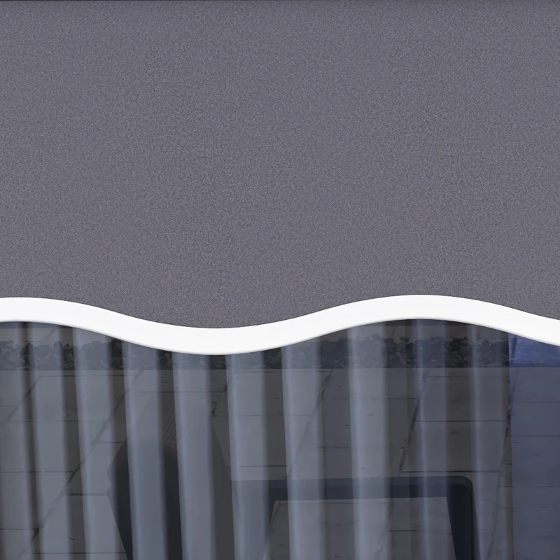 Outsunny Telo di Ricambio per Tenda a Bracci Retrattile in Poliestere Anti UV da 3.6x2.5 m, Grigio