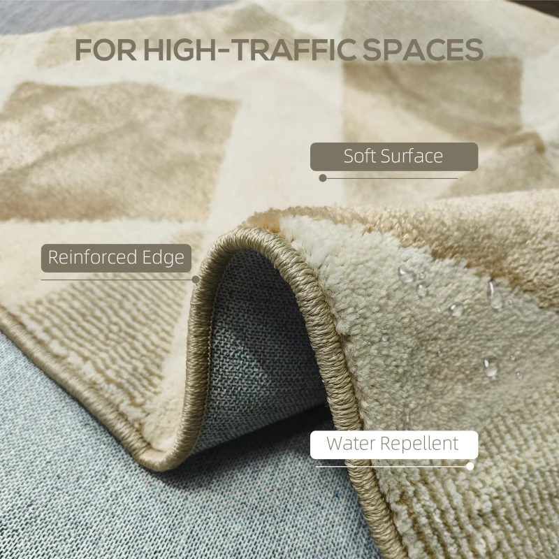 HOMCOM Covor Modern Hipoalergenic și Lavabil cu Efect 3D 230x160cm Galben