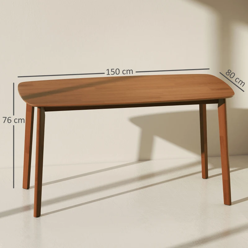 HOMCOM Esstisch, Landhausstil, lackierte Oberfläche, Holz, 150 x 80 cm, Braun(m-3)