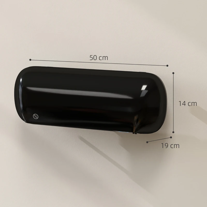 HOMCOM 2000W Ceramic Electric Heater with Fan, Adjustable Thermostat, Wall Mounted - Black