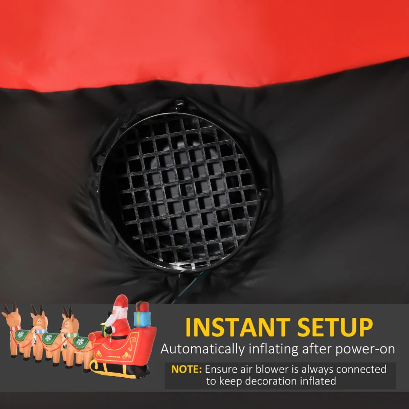 Nadmuchiwany Święty Mikołaj na saniach dekoracja 1,3 m z oświetleniem