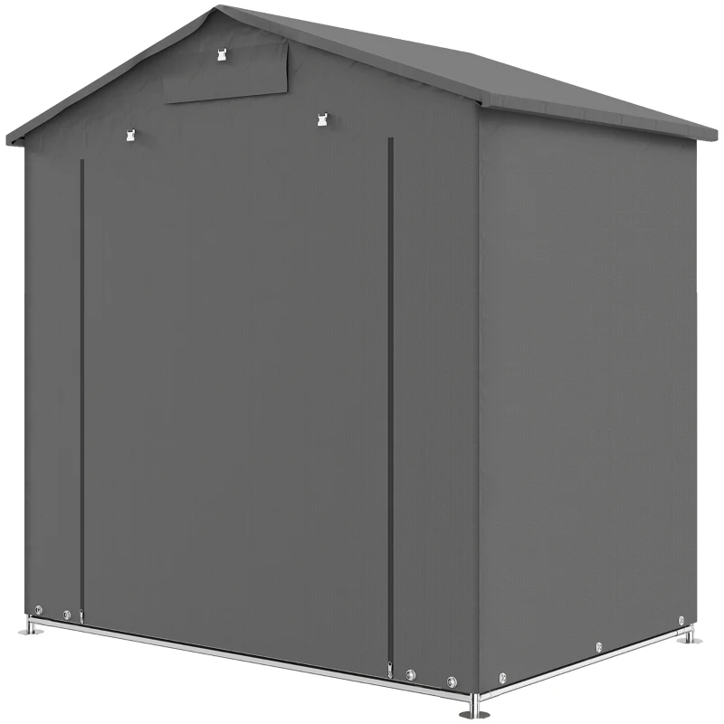 Outsunny 6 x 4 ft Outdoor Garden Storage Shed, Waterproof Bike Tent with Vent and Roll-Up Zipper Door
