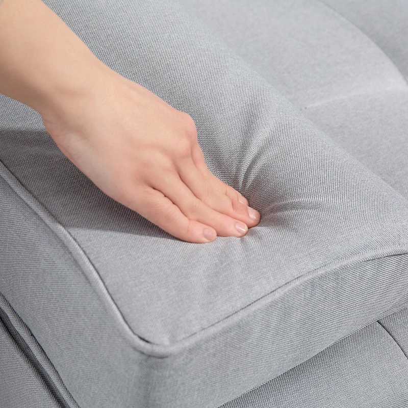 HOMCOM Sofá Cama 3 Plazas con Respaldo Ajustable de 3 Niveles Reposabrazos Desmontable 181x77x78 cm Gris Claro