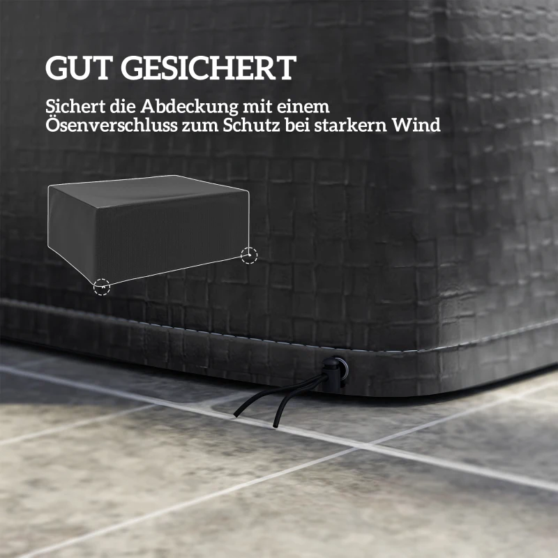 Outsunny Schutzhülle für Gartenmöbel Winterfest Wasserdicht Abdeckung Anti-UV Abdeckplane 235 x 190 x 90cm Schwarz