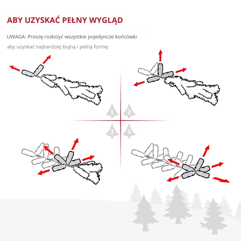 Choinka Drzewko świąteczne Sztuczna jodła Choinka z jagodami metalowy stojak PET