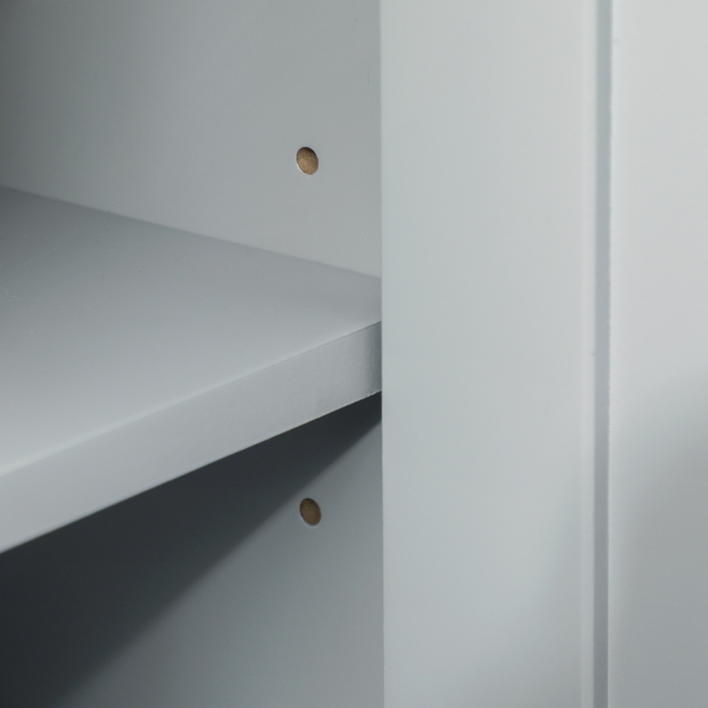 kleankin Armario para Debajo de Lavabo Compacto con 2 Puertas y Estante Interior Ajustable Mueble Auxiliar de Almacenamiento para Baño 60x30x60 cm Gris