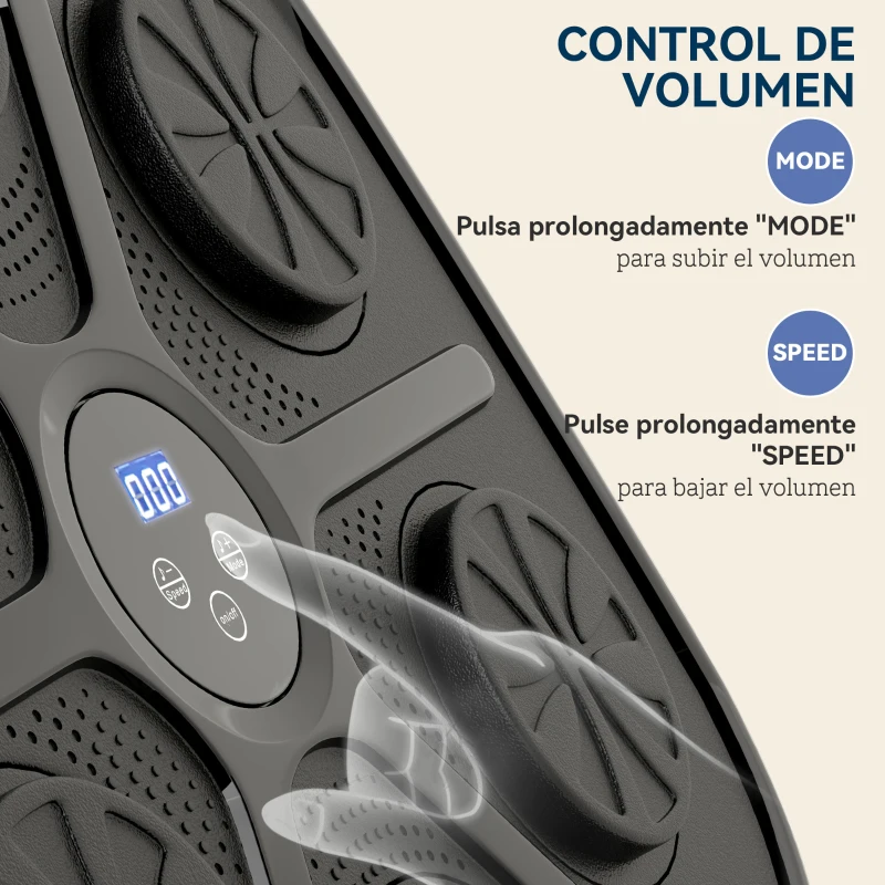 SPORTNOW Boxeo Pared Musical con 9 Modos de Velocidad Guantes Conexión Bluetooth Luces LED para Adultos y Niños en Casa Oficina