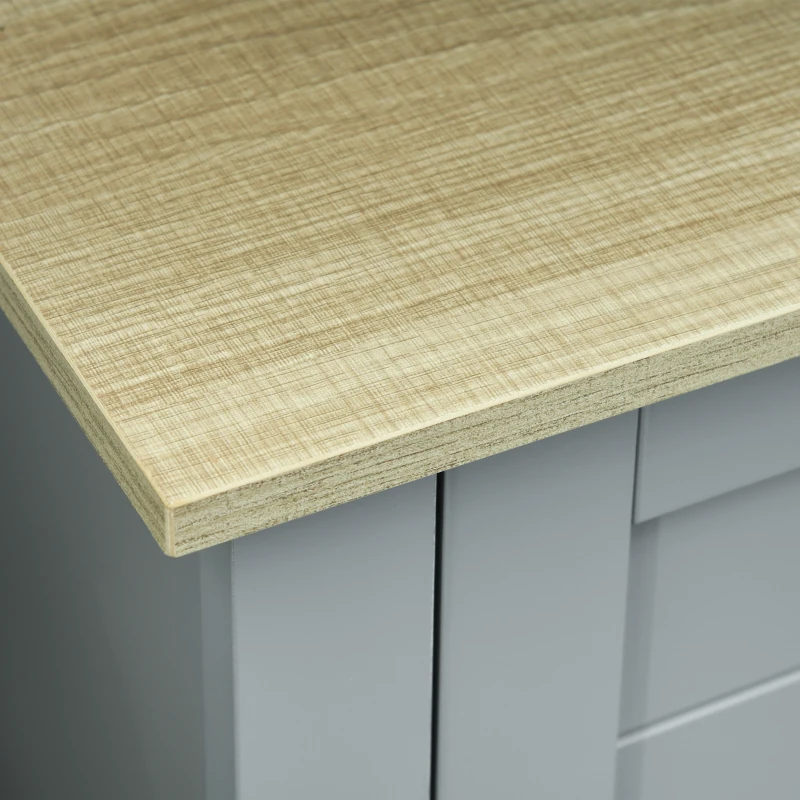 kleankin Armario para Debajo de Lavabo Compacto con 2 Puertas y Estante Interior Ajustable Mueble Auxiliar de Almacenamiento para Baño 60x30x60 cm Gris