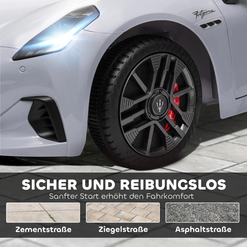 AIYAPLAY 12V Kinder-Elektroauto, Kinderfahrzeug mit LED-Lichtern, Musik, Hupe, für Kinder von 3-5 Jahren, Grau