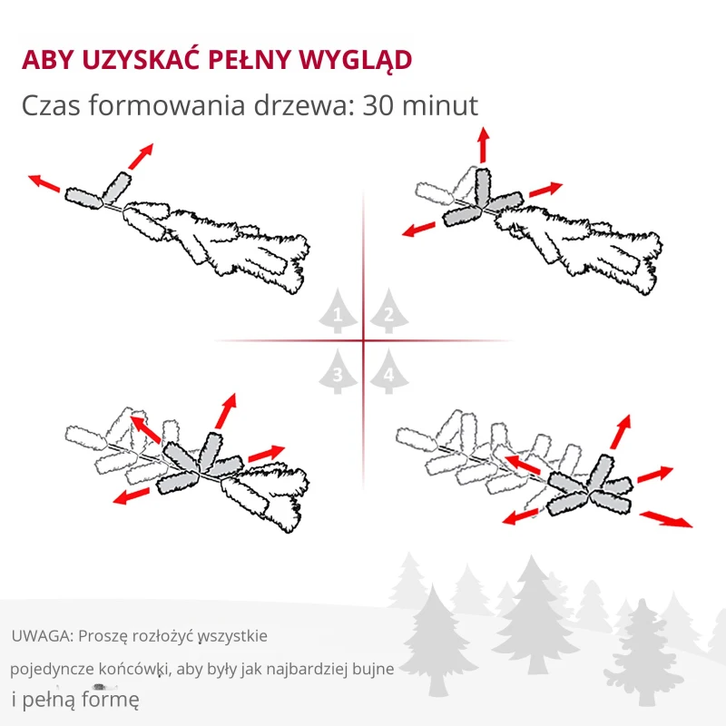 HOMCOM Sztuczna Choinka, niepalna, ze sztucznym śniegiem, szczupła, na metalowej podstawie, 75 x 210 cm, Zielona