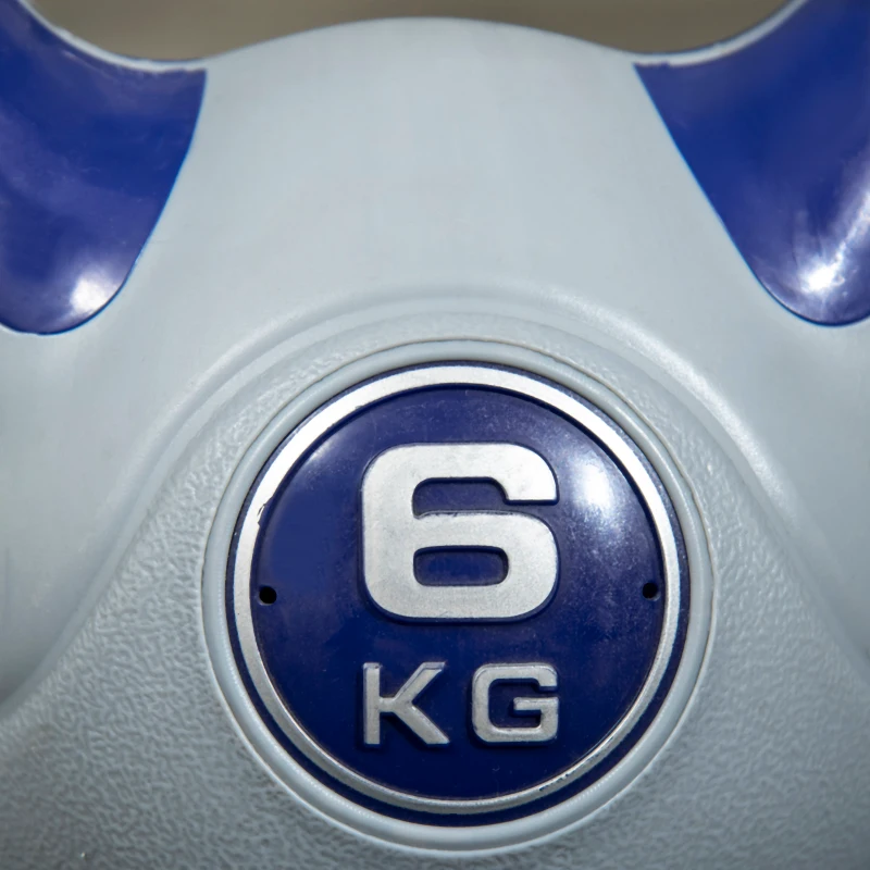 SPORTNOW Pesa Rusa 6 kg Revestimiento de PU y Relleno de Arena para Entrenamiento de Fuerza 20x13x22 cm Violeta y Gris