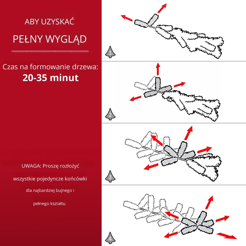 HOMCOM CHOINKA SZTUCZNA BIAŁA 150 CM STOJAK
