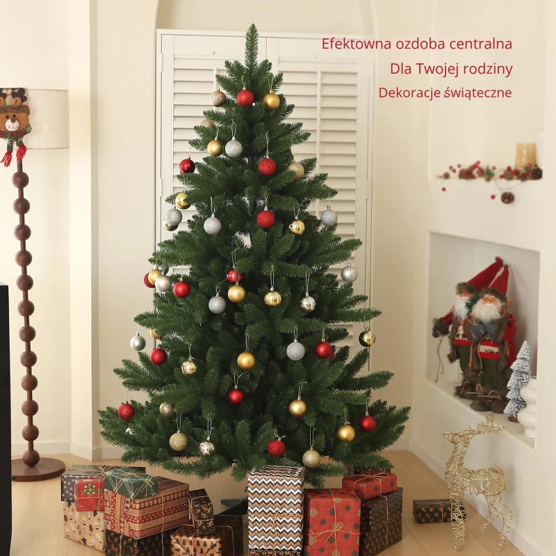 HOMCOM Choinka Jodła Kaukaska, Naturalny Wygląd, Szer. & Bujna, 180 x śr. 120 cm, Zielona