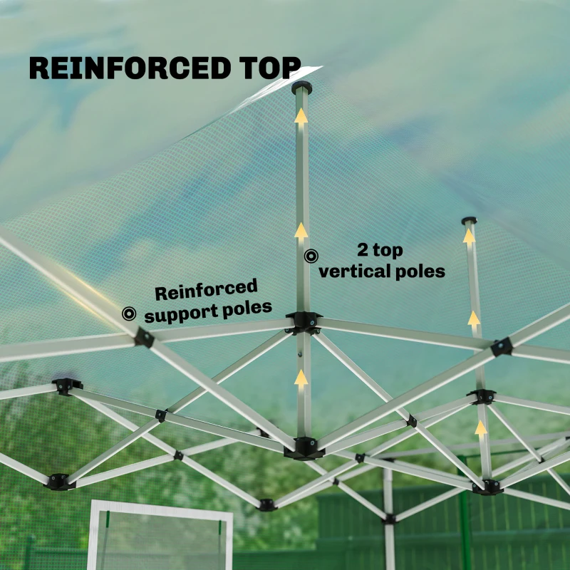 Outsunny Pop Up Gewächshaus ca. 200x300x270 cm Faltbar Foliengewächshaus mit Satteldach Reißverschlusstüren und -fenstern