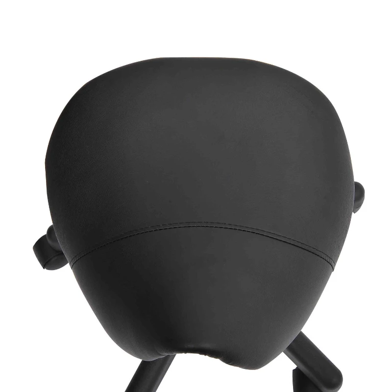 HOMCOM Tabouret à roulettes, tabouret de massage avec hauteur réglable 43-55 cm et selle ergonomique, chaise de travail à roulettes pivotant 360°, pour salon de massage, tatouage, clinique, spa, noir
