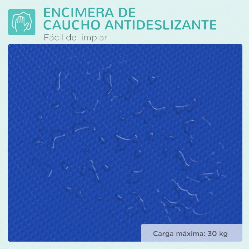 PawHut Mesa de Peluquería Canina Plegable con Encimera Antideslizante Brazo Ajustable 81x48,5x80 cm, Azul