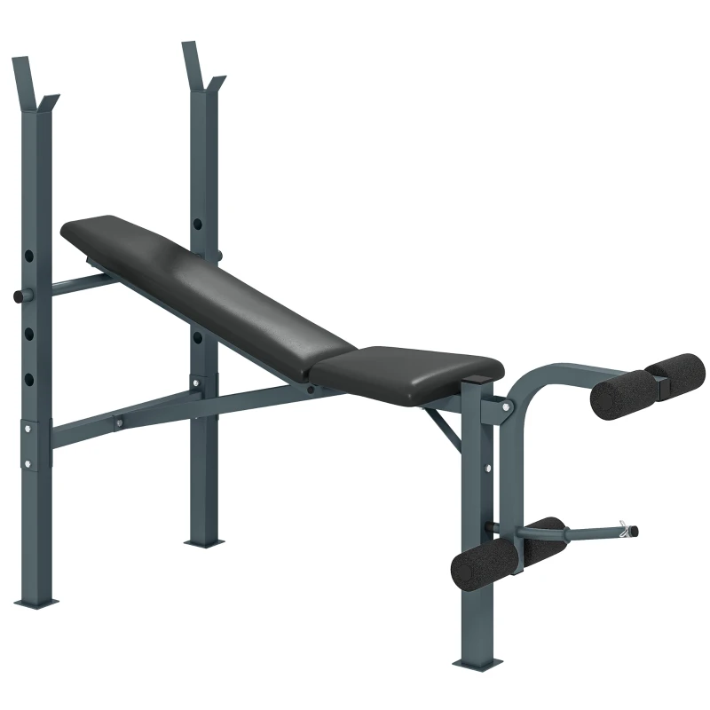 HOMCOM Banc de musculation Fitness banc d'haltérophilie entrainement complet dossier réglable curler