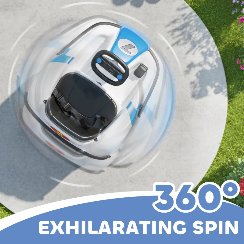 AIYAPLAY Kids Bumper Car with 360-Degree Rotation, 6V Electric Ride On Car with Music and Horn for 3-8 Years Old, Blue