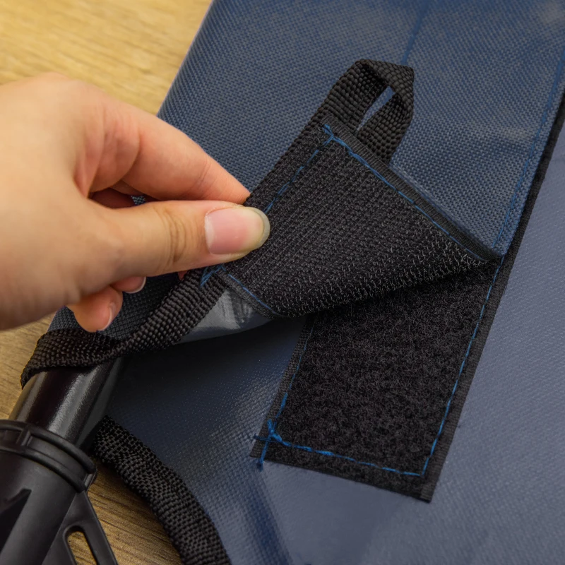 PawHut Raised Dog Bed Cat Elevated Lifted Portable Camping w/ Metal Frame Blue (Large)