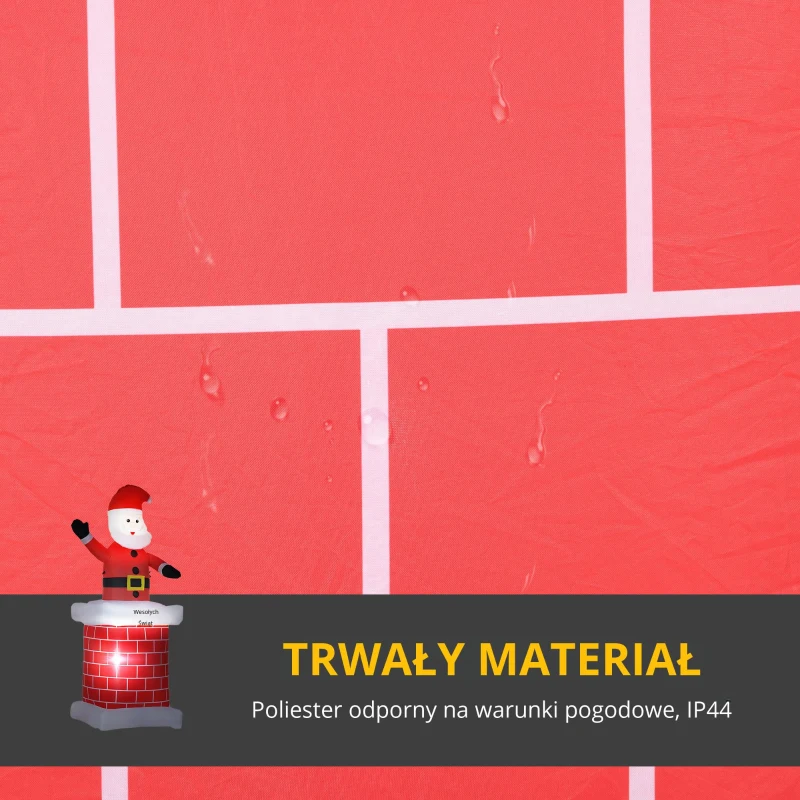 HOMCOM Dekoracja świąteczna Mikołaj z oświetleniem LED