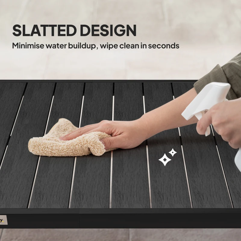 Outsunny Tuinmeubelset - Buitentafel - Loungetafel voor buiten - Weerbestendig - 190 x 90 x 74 cm - Zwart