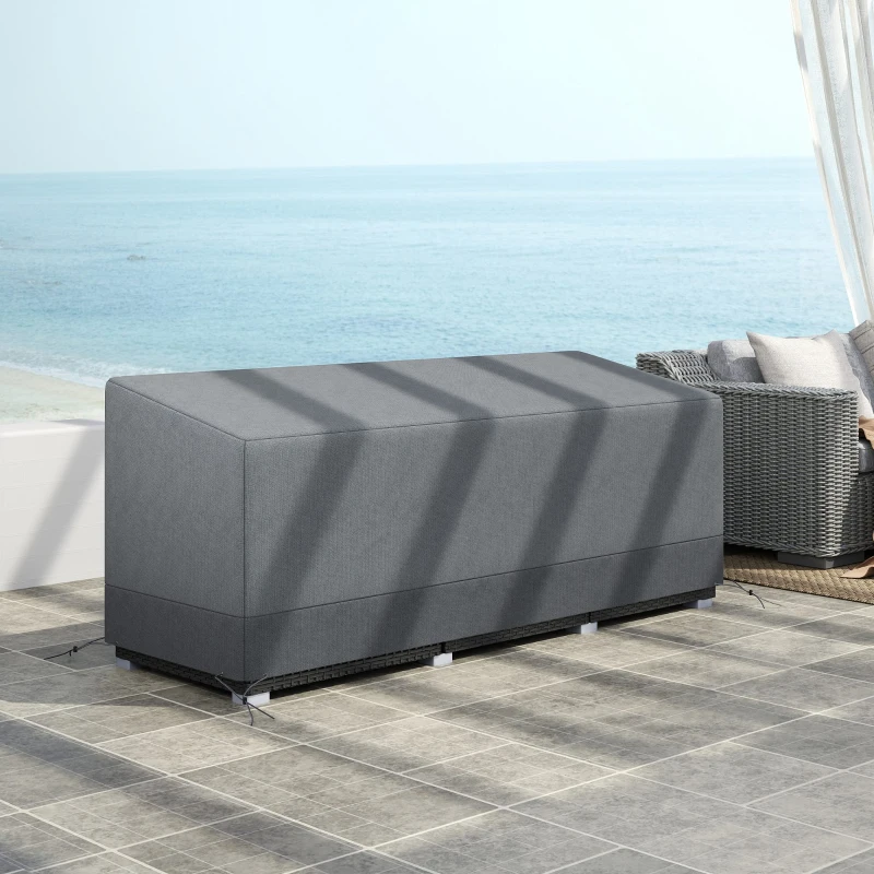 Outsunny Rectangular Patio Furniture Cover for 3 Seater Sofa Bistro Set - Water and UV Resistant Protection, 600D Oxford Fabric Rattan Lounge Clean Cover, 190 x 72 x 76cm