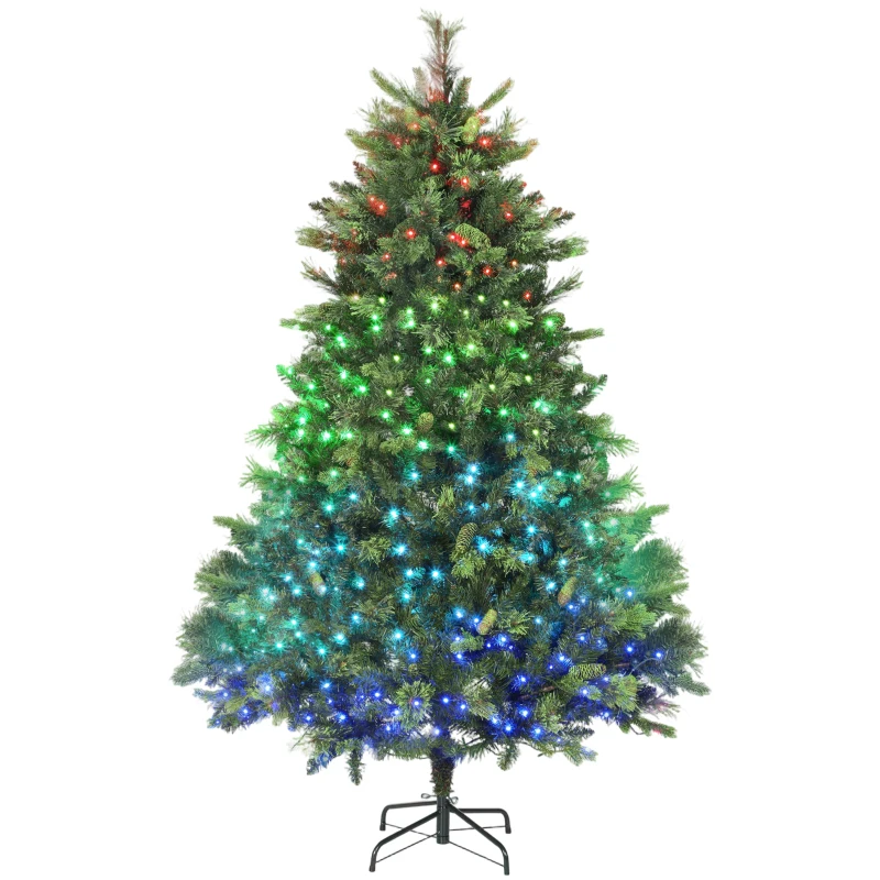 HOMCOM 7ft Artificial Pine LED Christmas Tree, with Remote