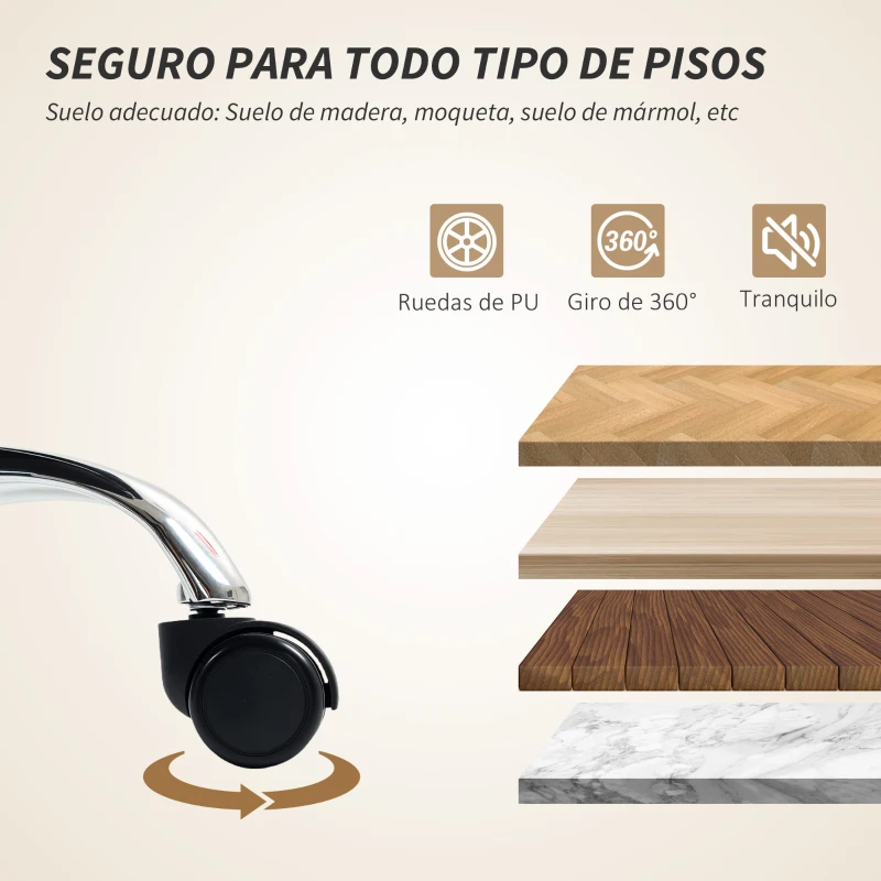 HOMCOM Silla de Escritorio con Reposapiés Respaldo Reclinable Acolchado Grueso Tapizada en Cuero Sintético Marrón