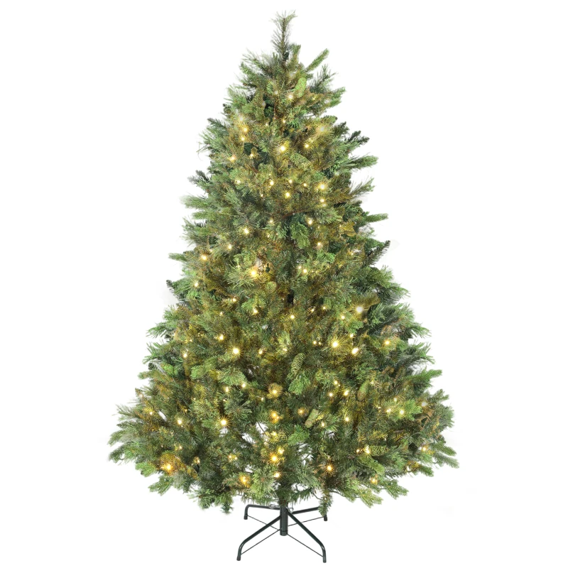 HOMCOM 7ft Artificial Pine LED Christmas Tree, with Remote