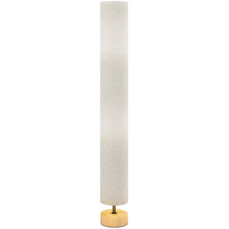 HOMCOM Lampadaire sur pied de salon avec abat-jour en lin, interrupteur à pied, 2 x douille E27, 120 cm, gris