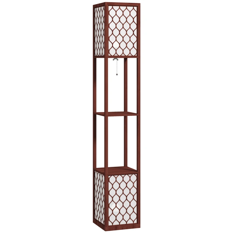 HOMCOM Duo Light Floor Shelves - Brown