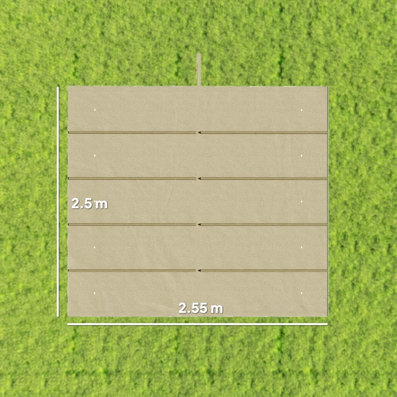 Outsunny Retractable Pergola Cover, 2.55 x 2.5 m Replacement Canopy Fabric for 3 x 3 m Frame, Roof Top Only, Beige