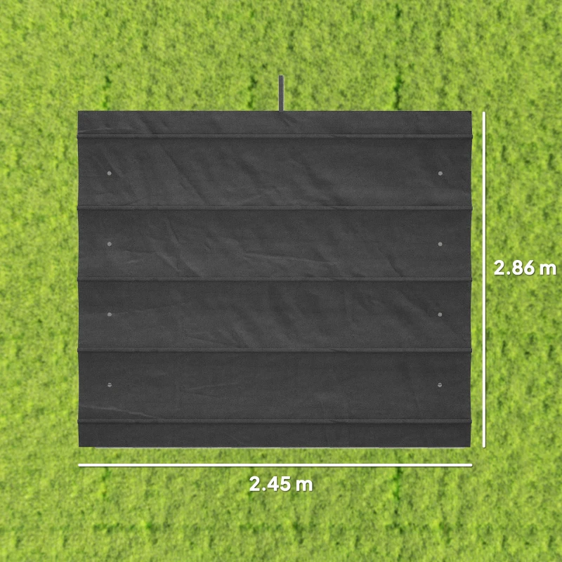 Outsunny Pergola Cover Roof, 2.86 x 2.45 m Retractable Sun Shade Top for 3 x 2m Pergola Frame, UV30+ Protected, Dark Grey