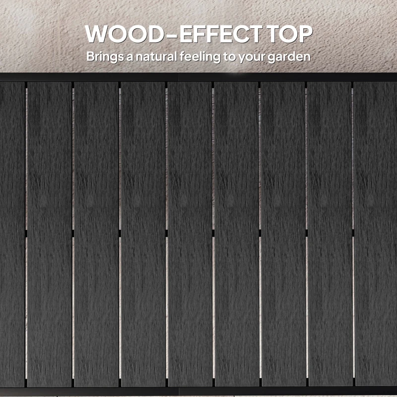 Outsunny Tuinmeubelset - Buitentafel - Loungetafel voor buiten - Weerbestendig - 190 x 90 x 74 cm - Zwart