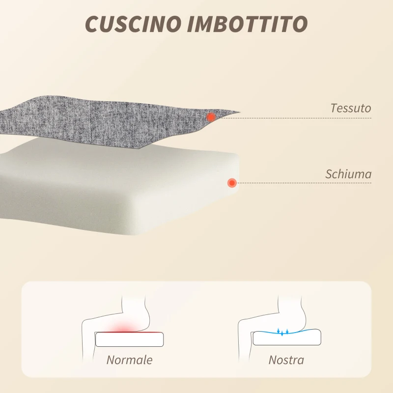 HOMCOM Poltrona da Ufficio Massaggiante a 4 Punti con Riscaldamento e Braccioli Ribaltabili, Grigio