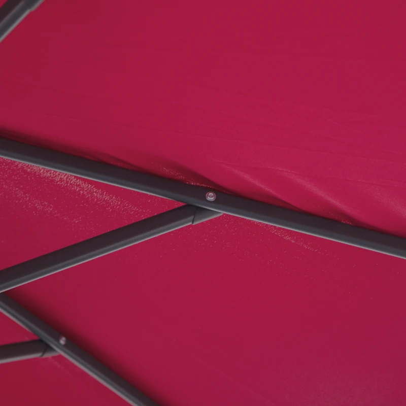 Outsunny 3m Water Resistant Terylene Hanging Parasol Wine Red