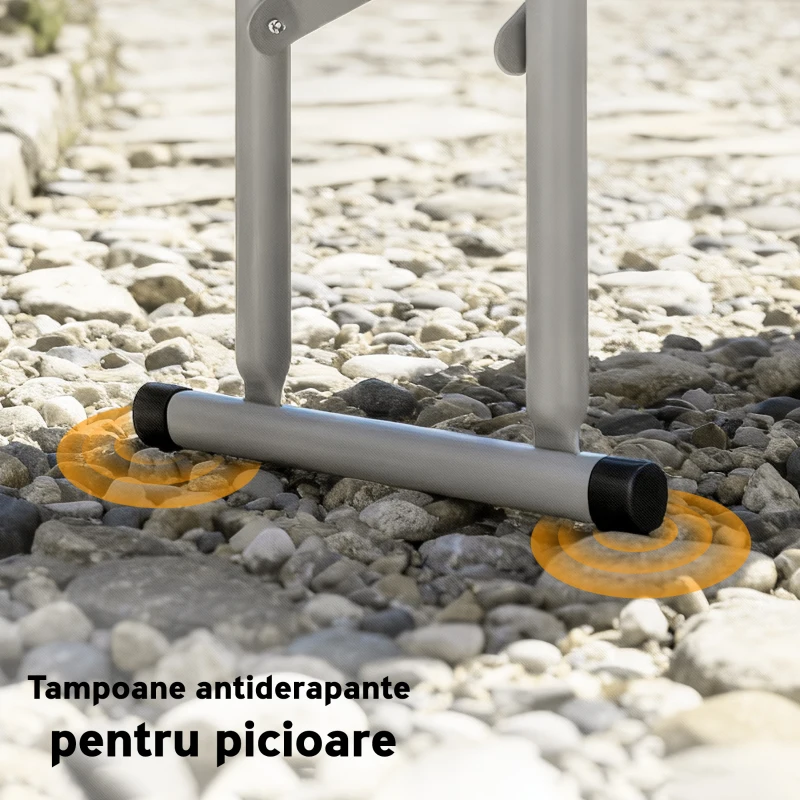 Outsunny Set Masă de Camping Pliabilă cu 2 Scaune, 180x74x74 cm, Alb