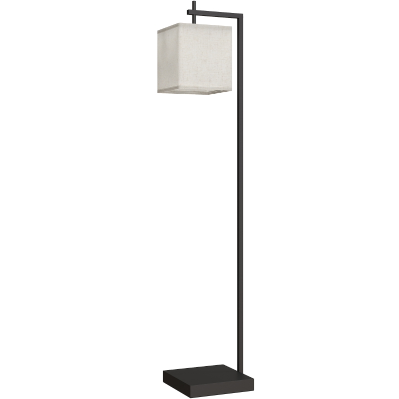 HOMCOM Lampada da Terra con 10 Luminosità e Temperatura del Colore Regolabile, Telecomando e Lampadina 9W, Nero