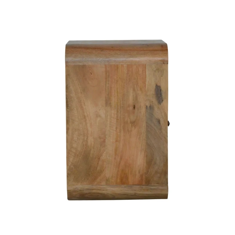 100% Solid Wood London Bedside Table with Drawer and 2 Open Slots, Bedside Cabinet with Stain-Finished, 35L x 40W x 55H cm, Brown