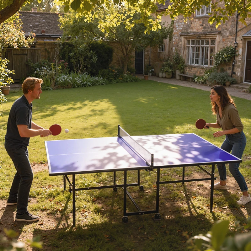 SPORTNOW Masă de Ping Pong Pliabilă cu Roți, Plasă și Palete pentru Interior