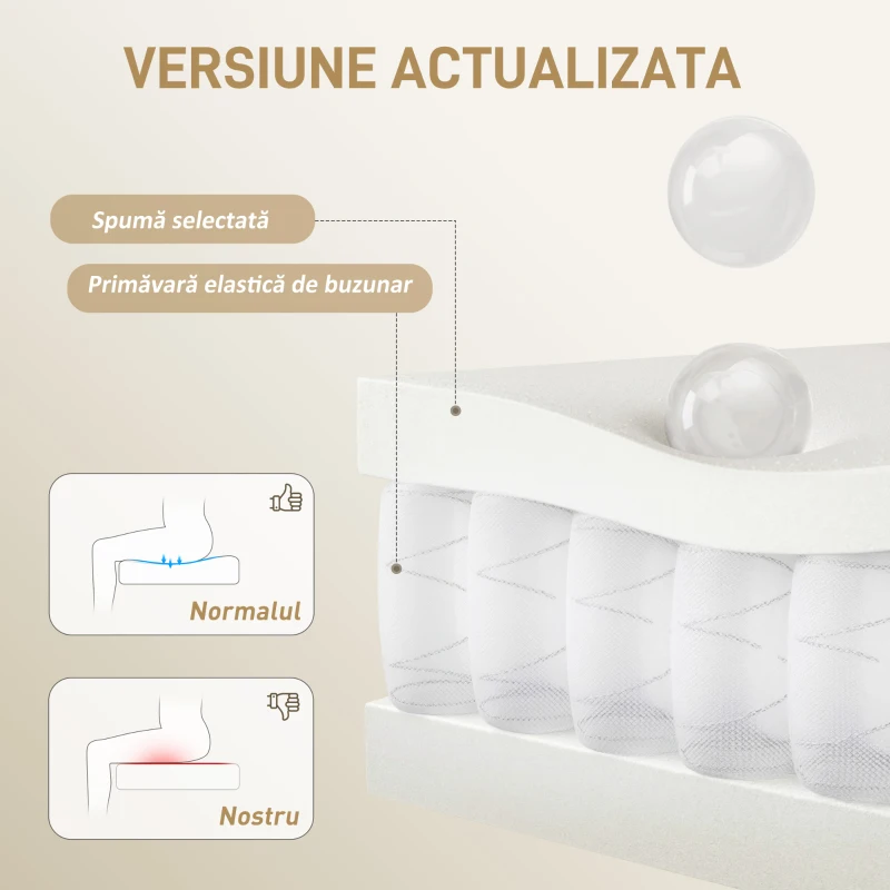 HOMCOM Scaun de birou cu suport pentru picioare și tetieră, din piele PU, spumă și metal, 76x73x117-125 cm, crem