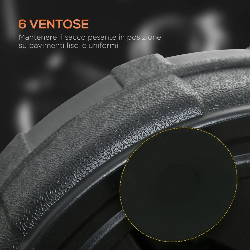 SPORTNOW Punching Ball da Terra con Base Riempibile e Ventose, Altezza Regolabile da 145-180 cm, Nero