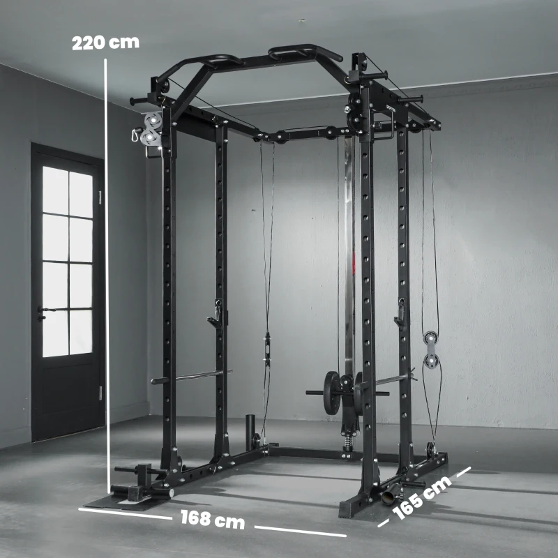 SPORTNOW Cable Crossover Machine, with Lat-Pull Down System
