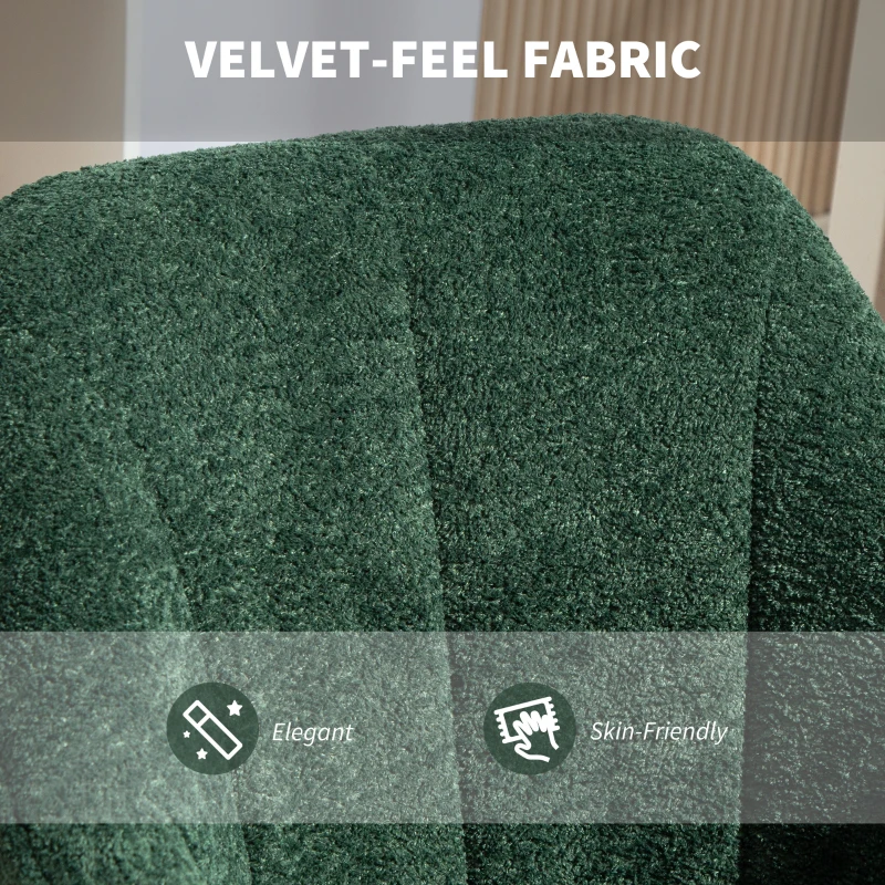 HOMCOM Velvet-Feel Office Chair - Dark Green