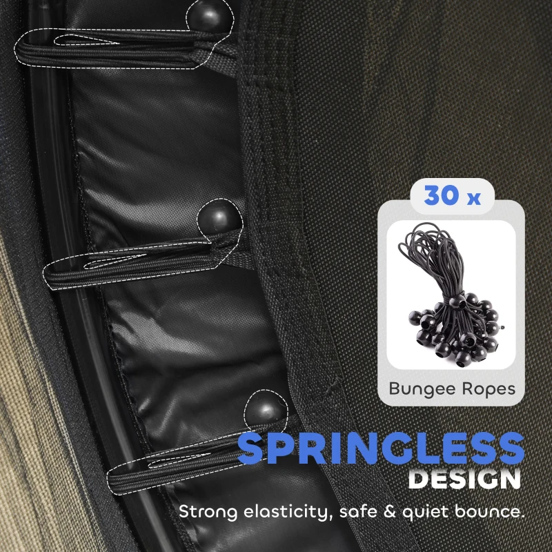 HOMCOM 4.6FT/55" Kids Trampoline with Enclosure Net, Outdoor Indoor Use, for Ages 3-10 Years, Black