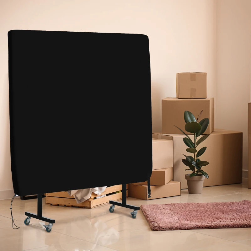 SPORTNOW Housse de table de tennis de table ping-pong avec fermeture éclair anti-UV et housse imperméable Noir