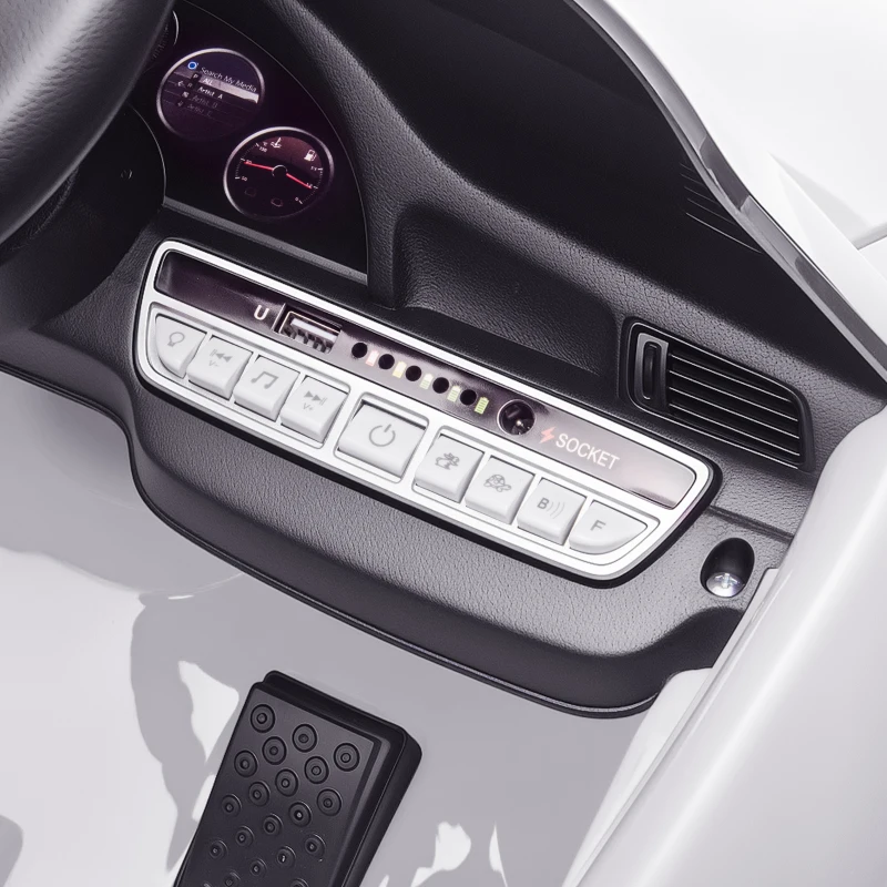 AIYAPLAY Coche Eléctrico para Niños con Licencia RUF CTR 3 Clubsport Mando a Distancia Motor Doble Ruedas Auxiliares Blanco