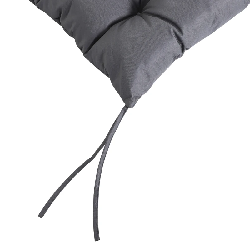 Outsunny Set 2 Cuscini per Sedie da Esterno in Poliestere e Cotone con Lacci, 50x98x8 cm, Grigio